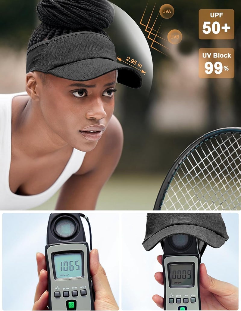 vidsel Sport Sun-Visor Hat Men Women Summer UV Protection, Lightweight Cooling Golf Running Tennis Sweat-Band Cap - Image 5